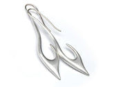 Fish hook earrings: brushed sterling silver long earrings - Fine Jewelry by Anastasia Savenko